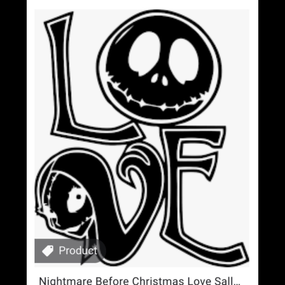 LOVE Nightmare Before Christmas Decal 7 inches